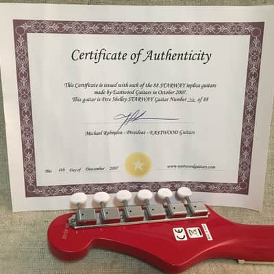 Eastwood Pete Shelley Signature Starway Buzzcocks 2007 Red Only 88 Made #20 image 23