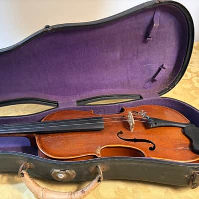 Hopf Antique Flat-Bridge Fiddle 19th Century 4/4 Violin with Case image 8