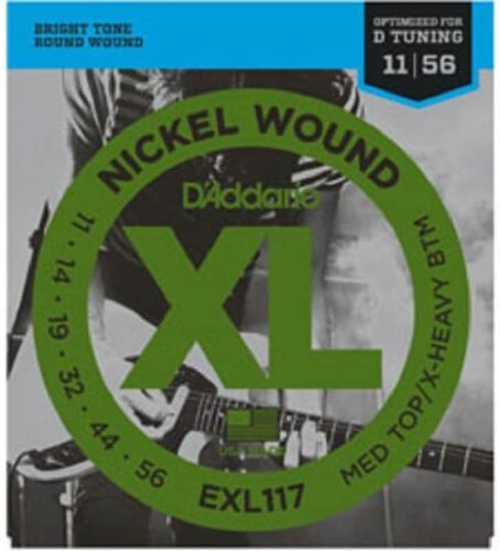 D'Addario EXL117 Nickel Wound Medium Top/Extra-Heavy Bottom 11-56 Guitar Strings image 1