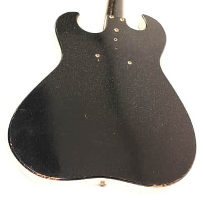 Silvertone (Danelectro) 1448 • Lipstick Pickup • 1966 • Black Sparkle • Exc image 8
