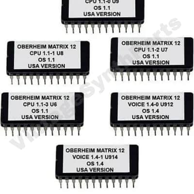 Oberheim Matrix-12 firmware Latest OS upgrade EPROM set Voice 1.4 CPU 1.1 Usa Version