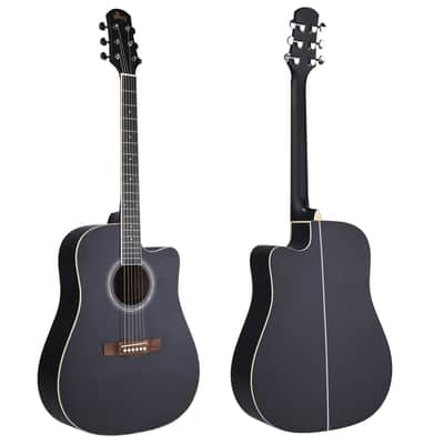WINZZ 41 Inches Acoustic Cutaway Guitar Package for Beginners Students Kids - Black image 2