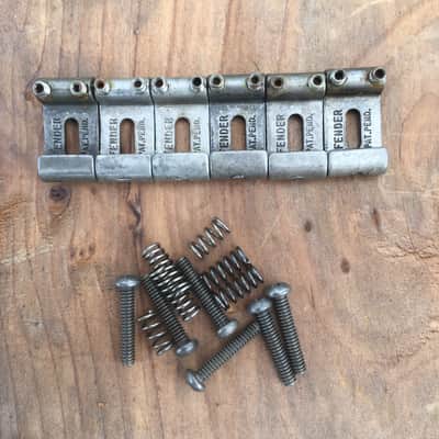 Real Life Relics Fender® Aged Pure Vintage Pat Pend Stamped Steel Saddles (Fender® 0992091000)    [E6]