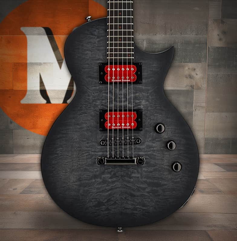 LTD Ben Burnley BB-600 Baritone - See Thru Black Sunburst Satin (LBB600BQMSTBLKSBS) image 1