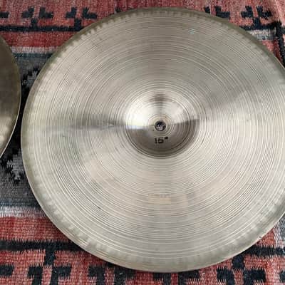 Vintage 1979 Paiste 2002 15" Heavy Black Label Hi-Hats Cymbals 1979 Made In Switzerland '70s image 15