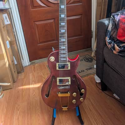 Schott Semi-Hollow LP Electric Guitar Red Chameleon Finish – Unique Build image 2