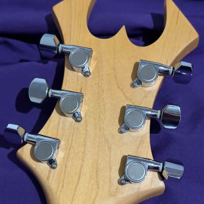 B.C. Rich Platinum Series Warlock 1998 – Transparent Blue (Widow Headstock) – Professionally Set Up – RoadRunner Premium Gig Bag Included image 6