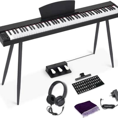 88 Key Digital Piano with Semi-Weighted Keys, Full Size Electric Keyboard for Beginners & Adults, Realistic Touch, Built-in Speakers, Sustain Pedal, Ideal for Home Practice & Learning, Black image 1