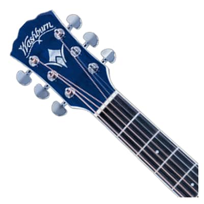 Washburn EA15 Festival A/E Guitar - Flame Transparent Blue - Open Box image 4