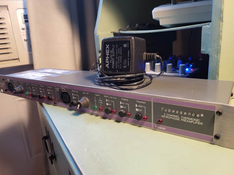 Aphex Tubessence Model 107 2-Channel Thermionic Microphone Preamplifier 1990s - Gray image 1