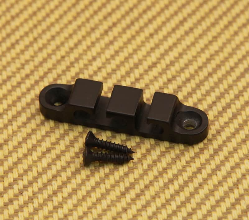 405200B (1) Hipshot Black Custom 3-String Bass Guitar String Guide 2SR-03B Black image 1