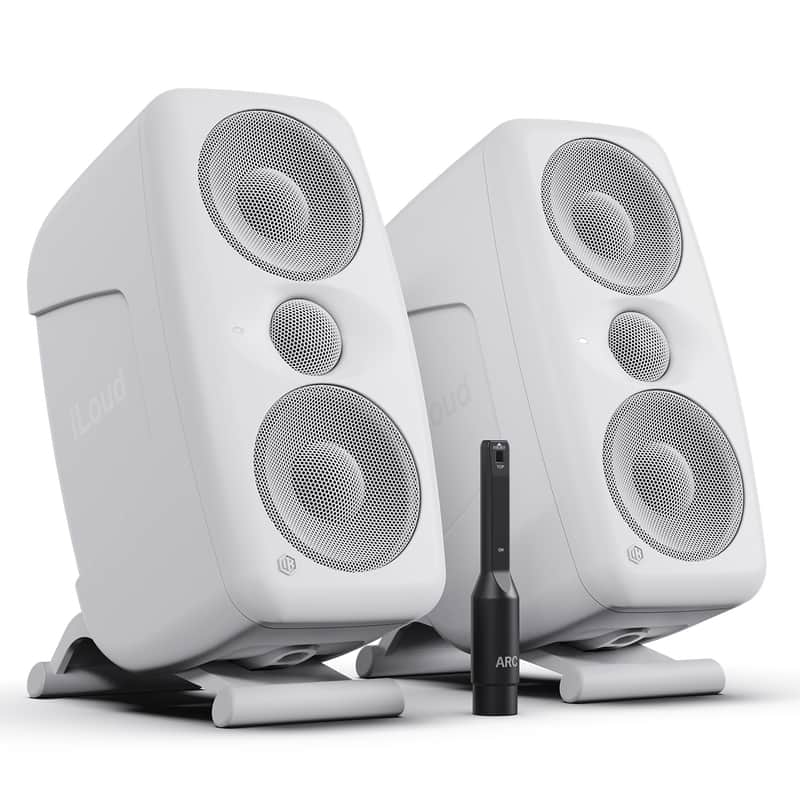 IK Multimedia MTM mkII High-Resolution Compact Studio Monitor - White, Pair image 1