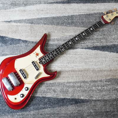 Rare 1965–1966 Teisco Spectrum Series EBX-200 Bass Metallic Red Vintage MIJ Bizarre Bass image 1
