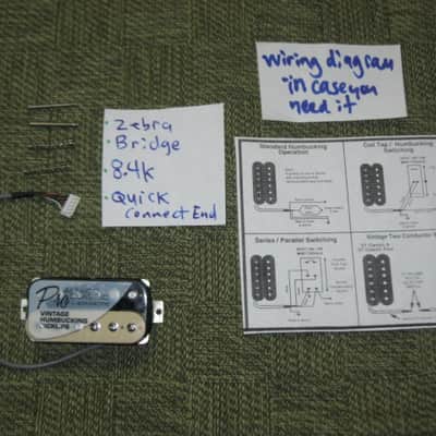 ONE new old stock A+ Epiphone ACPPNHZCB-4 Alnico Classic Pro BRIDGE, ZEBRA Humbucker, 8.4k Alnico V, Quick Connect, 4 conductor + screws & springs (2023) part of Epiphone's Pro Series Line of Humbuckers - which is called ProBUCKER image 1
