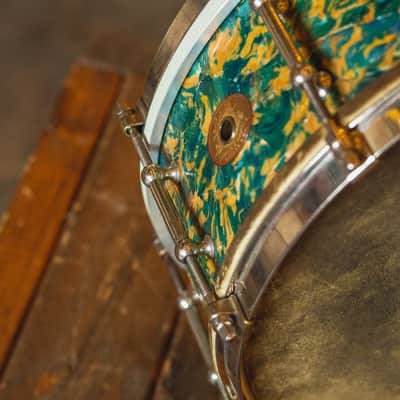 Ludwig  1930's 'Peacock Pearl Outfit' in Original Peacock Pearl Gen. II' - 14x27.5 & 5x14 image 21