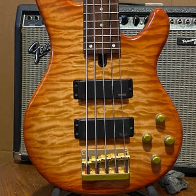 1996/97 Yamaha BBG5a - 5 string Bass - Amber Burst | Reverb