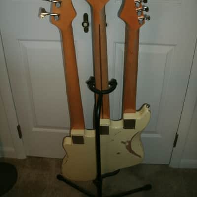 Rhoads Music Triple neck Chris Squire WAL copy cream finish, immitation leather pickguard. image 7