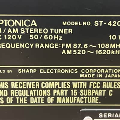 Optonica ST 4205 Vintage  Tuner 1978-1980 - Black (Excellent) image 13