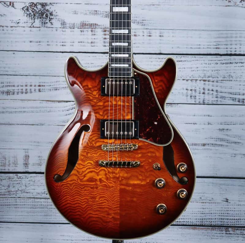 Ibanez AM93QA AM Artcore Expressionist Hollow-Body Electric Guitar | Vintage Violin High Gloss image 1