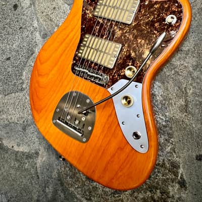 Waterslide Guitars Offset Sunset Orange w/Mojo Dual Foil Gold Pickups, Descendant Vibrato, Staytrem image 9