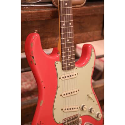 FENDER Custom Shop Michael Landau Stratocaster Relic Fiesta Red Over 3 Tone Sunb image 7