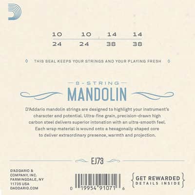 D'Addario EJ73 Mandolin Strings, Phosphor Bronze, Light, 10-38 image 2