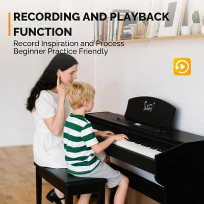 Glarry GDP-209 88-Key Home Fully Weighted Hammer-action Keybed Digital Piano Black with Wood Grain Finish image 9