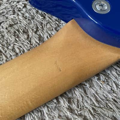 Blue Washburn Mini Electric Guitar, Solid Basswood Body, Maple Neck image 4