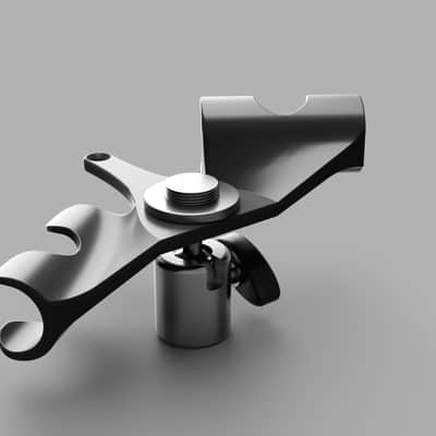 ORTF-19mm Stereo Microphone Mount - Stereo Bar - JMAcoustic Mic Clip image 2