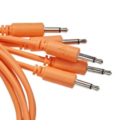 Black Market 10" 3.5mm Modular Synthesizer Patch Cable - 5-Pack, Orange image 3