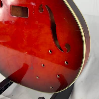 Harmony H-78 Hollow Body Electric Guitar Body  1964 Red Burst image 5