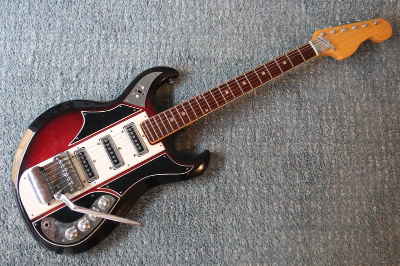 Vintage 1960s Teisco MIJ Early Hoshino Gakki Ibanez Maxitone 3 Pick UP Claw Shape Guitar Rare image 1