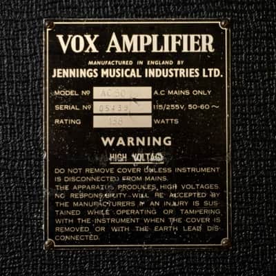 Vox AC 50 Head JMI Jennings Musical Instruments Stack w/ 2x12” cabinet Big Box 1965 Original ( Mint ) image 10