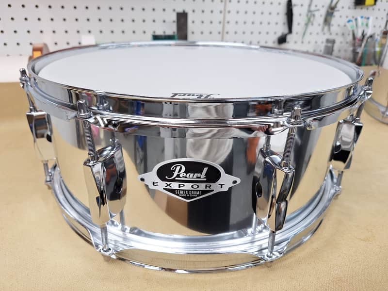 Pearl EXX1455S/C49 Export EXX 14x5.5" Snare Drum 2013 - 2020 - Mirror Chrome image 1