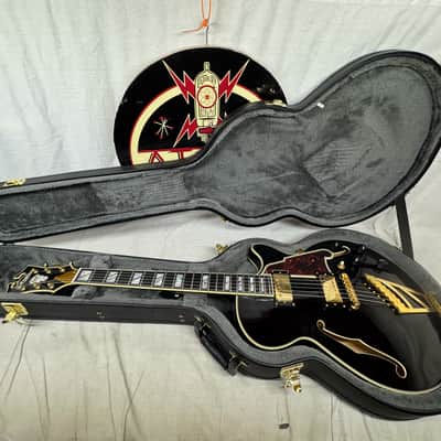 D'Angelico EX-SS Excel SS Singlecut Semi-Hollowbody Guitar with Case 2022 - Black image 1