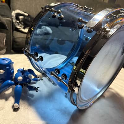 Percussion Kus-toms 8x10 Tom 2015 - Acrylic VistaLite Blue image 5