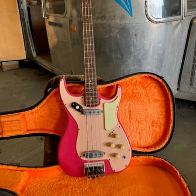 Vintage 1950s 1960s Burns London ‘Custom’ Pink Sonic Bass Guitar Ex. Bill Wyman *Ronnie Lane* image 2