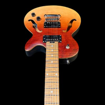 Harley Benton Aeolus Semi Hollow Electric Guitar in Frost Flame image 5