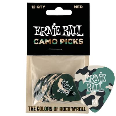 Guitar Picks Ernie Ball Plectrums Medium Camouflage 12 Set 100% Genuine image 1