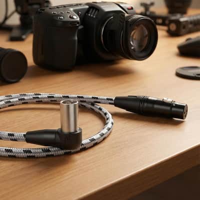 Right Angle Mini XLR to XLR Cable, Professional 3-Pin Mini XLR Male to XLR Female Adapter for Balanced Audio Microphone Cord (1.5 FT / 0.5 Meter, Braided) image 2