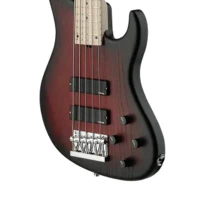 Sadowsky MetroLine 24-Fret Modern Bass-Swamp Ash Body-5 String-Burgundy Burst Transparent Satin image 4