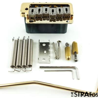 *NEW Wilkinson 2 Point TREMOLO for Fender Stratocaster Steel + Gold WVP2-SB-GD image 1