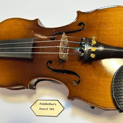 Vintage 4/4 adult violin- labeled - original dark finish image 6