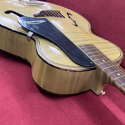 Harmony H1214 Archtone Acoustic Archtop Guitar 1950's - Blond with Faux Flame image 9