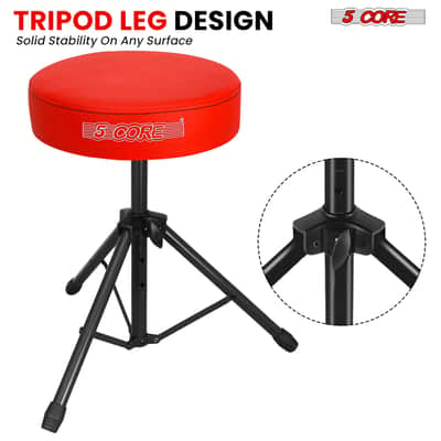 5 Core Drum Throne 3" Padded Seat Adjustable Drumming Chair for Practice and Performance image 11