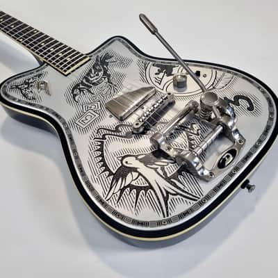 Duesenberg Johnny Depp Signature Series Electric Guitar 2016 Aluminum Tattooed image 9