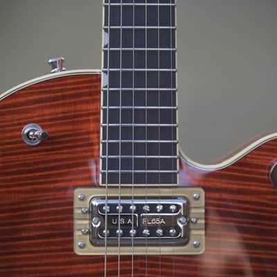 Gretsch G6659TFM Players Edition Broadkaster® Jr. Center Block Single-Cut with String-Thru Bigsby® and Flame Maple, Ebony Fingerboard - Bourbon Stain image 6