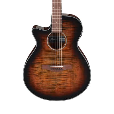 Ibanez AEG70L-TIH Electro-Acoustic Guitar, Tiger Burst High Gloss, Left Handed image 2