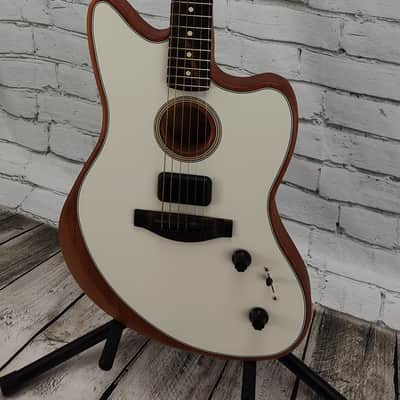 Fender American Acoustasonic Jazzmaster 2021 - Present - Arctic White w/ padded gig bag image 3