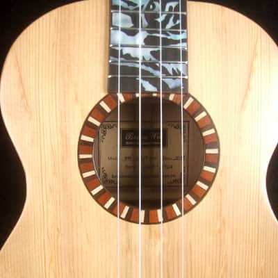 Handmade Tenor Ukulele, Solid Walnut, Bear Claw Spruce Top Tiger Inlay, Soft-bag, Bruce Wei UG17-2764 image 4